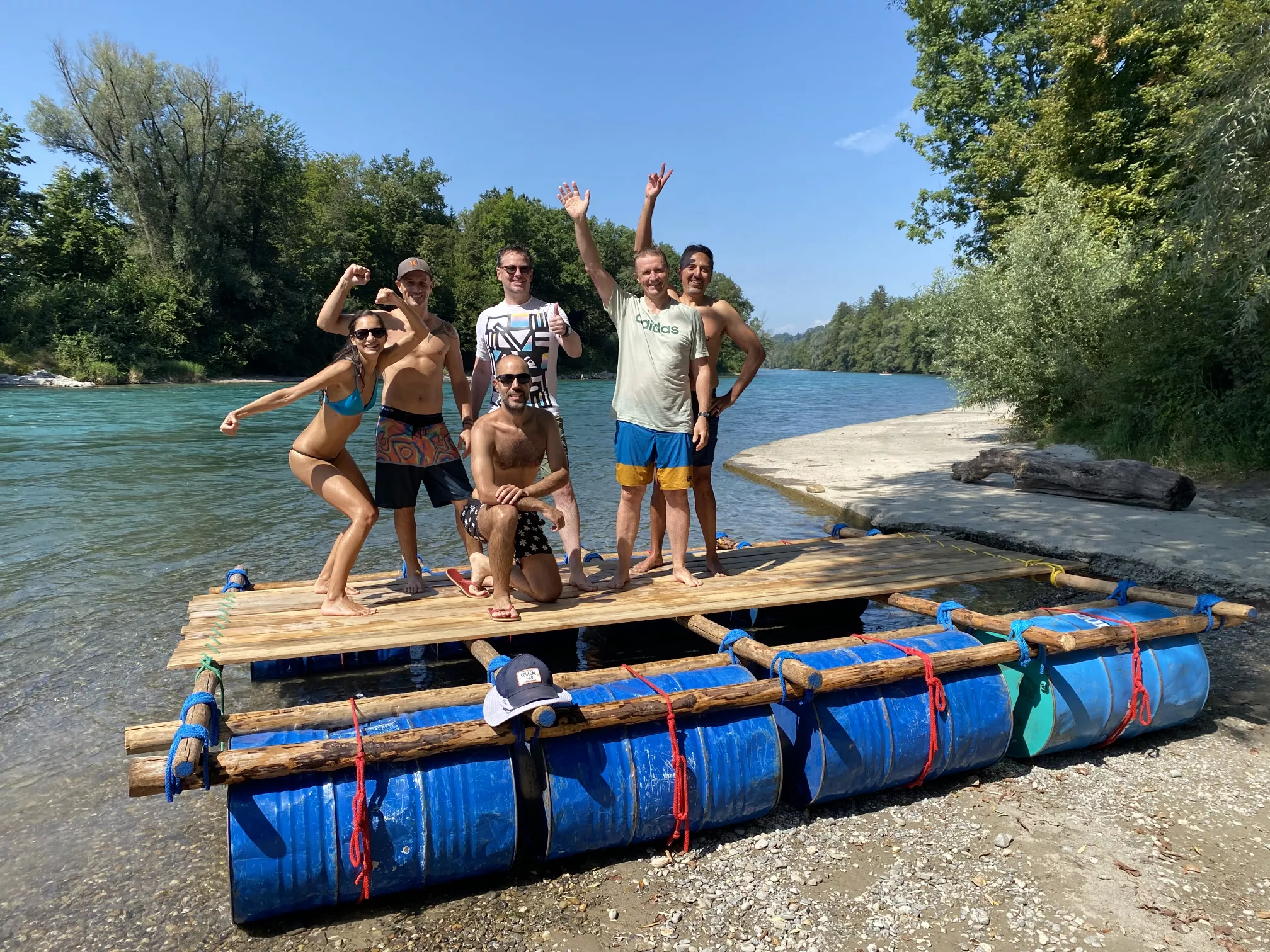 Teamevent Flossbau mit Aarefahrt